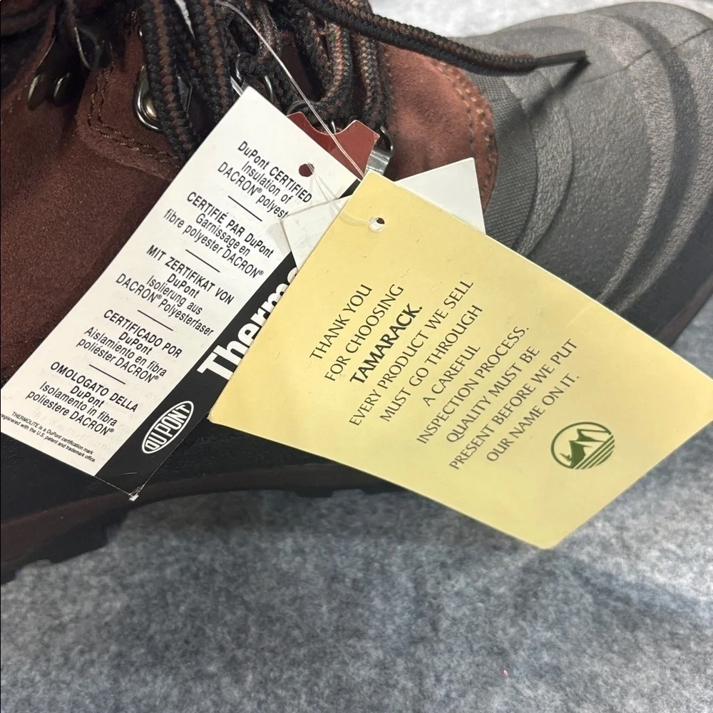 Tamarack thermolite leather lace up insulated  Black and Brown  Boots size 10